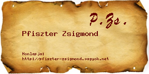 Pfiszter Zsigmond névjegykártya
