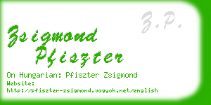 zsigmond pfiszter business card